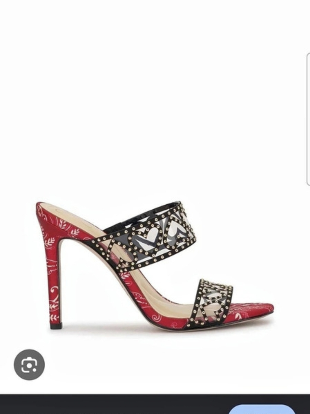 9.5 Jessica Simpson Jovara Double Heart Band Stiletto Dress Studded Paisley
